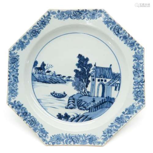 A Blue and White Decor Plate