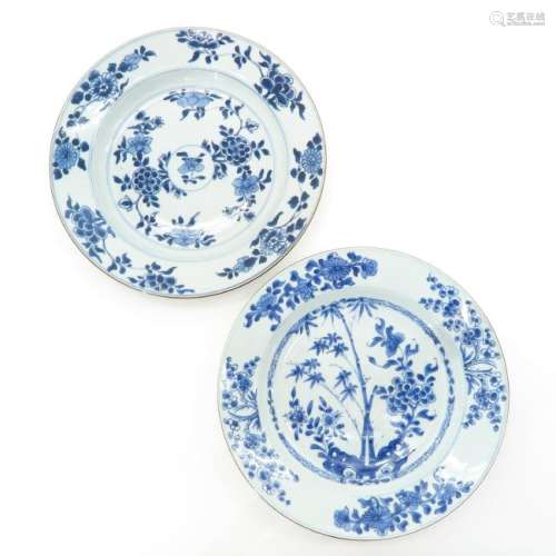 Two Blue and White Decor Plates
