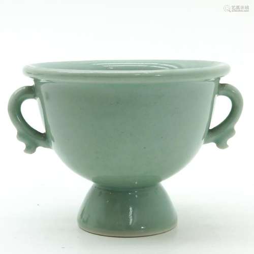 A Celadon Stem Cup