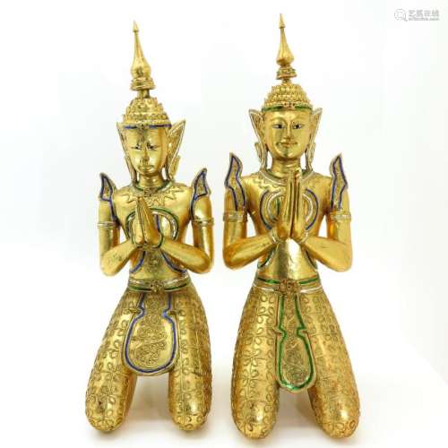 A Pair of Large Thai Buddha Sculptures