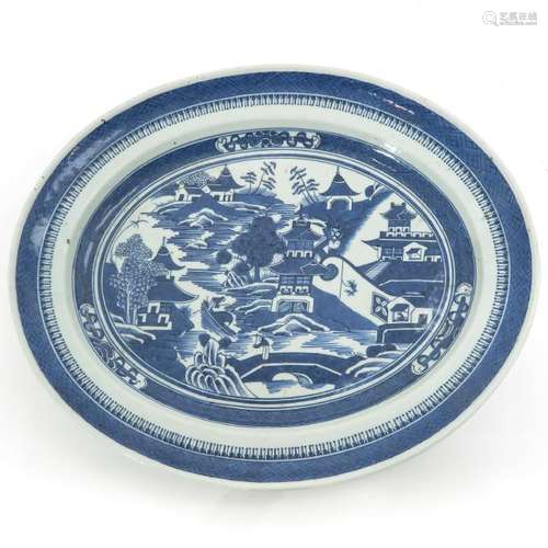 A Blue and White Decor Serving Platter