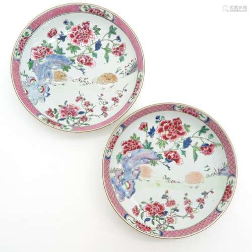 Two Polychrome Decor Plates