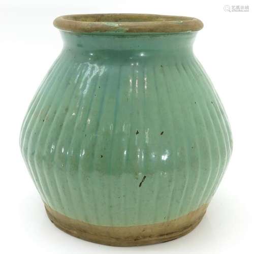 A Glazed Celadon Vase