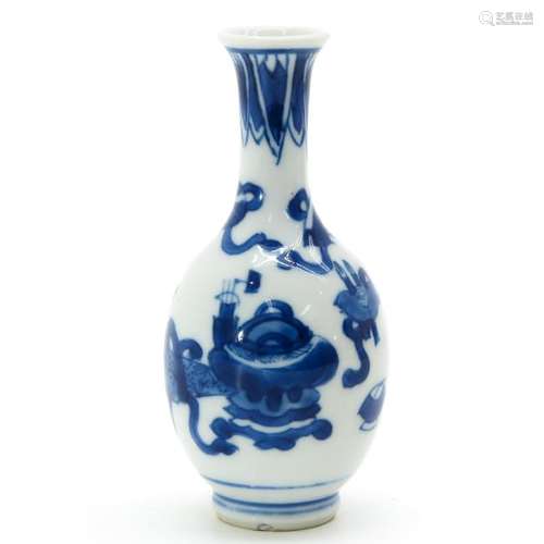 A Blue and White Decor Miniature Vase