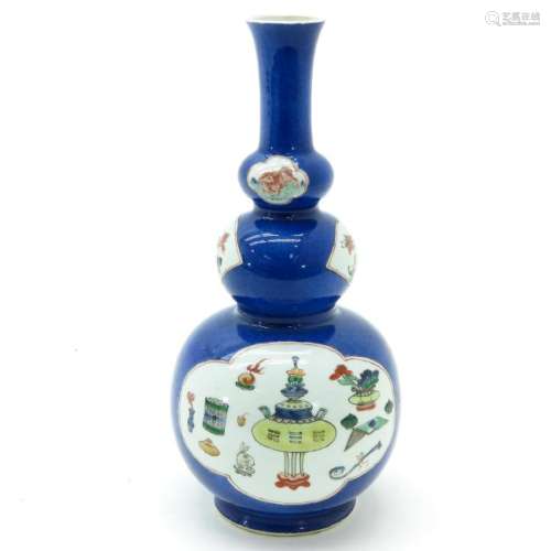 A Powder Blue Decor Double Gourd Vase