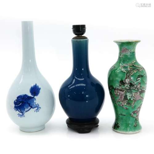 A Lot of Three Vases