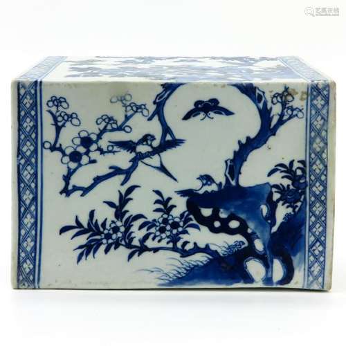 A Blue and White Chinese Opium Pillow