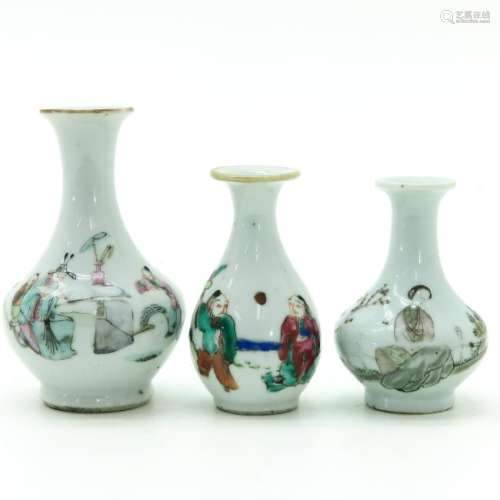 Three Small Polychrome Decor Vases