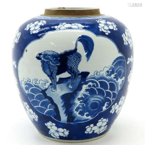 A Blue and White Decor Jar