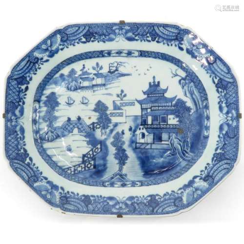 A Blue and White Decor Serving Platter