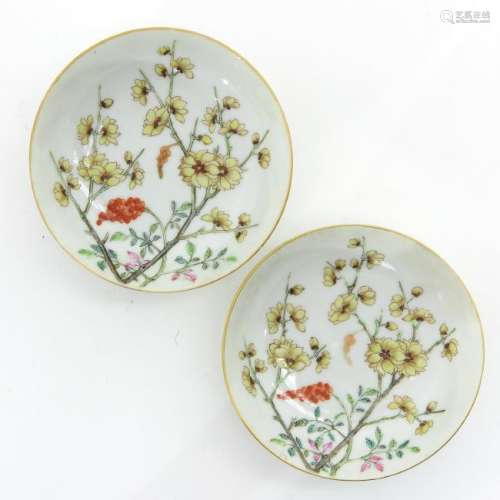 A Pair of Small Polychrome Decor Trays