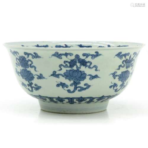 A Blue and White Floral Decor Bowl