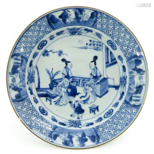 A Blue and White Decor Plate