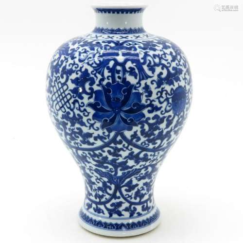 A Blue and White Floral Decor Vase