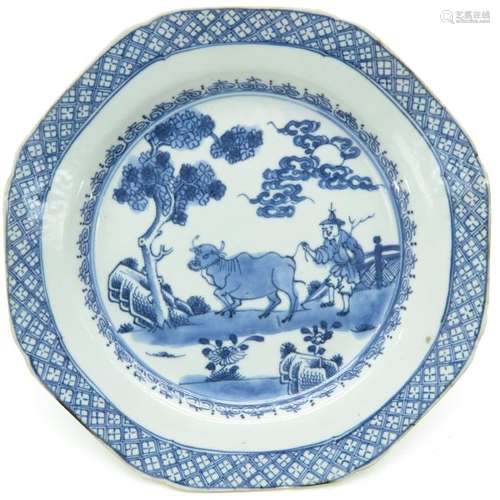 A Blue and White Decor Plate