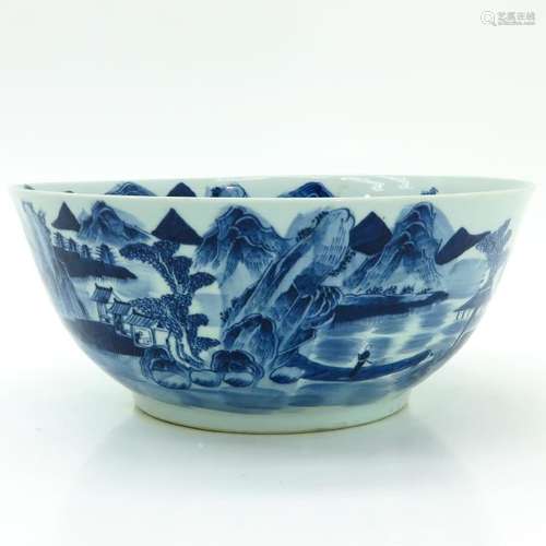 A Large Blue and White Decor Bowl