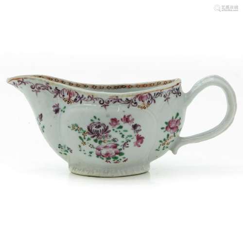 A Famille Rose Decor Gravy Boat