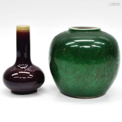 Two Monochrome Vases