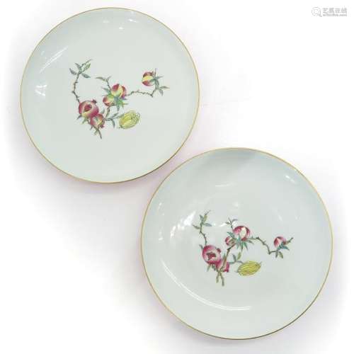 A Pair of Ruby Back Decor Plates