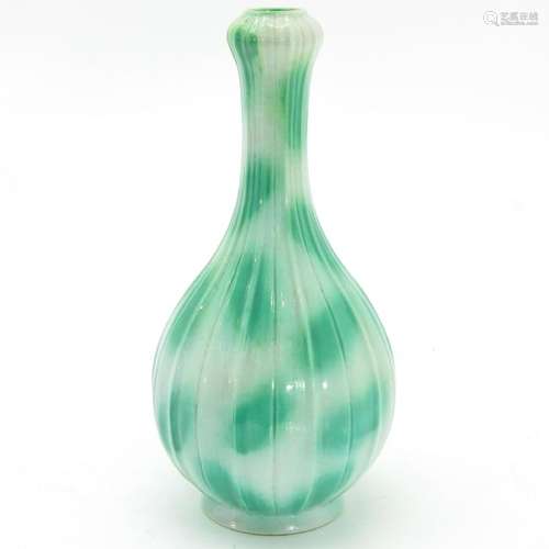 A Green and White Glazed Decor Vase