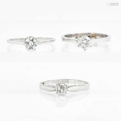 Three Ladies Solitaire Diamond Rings