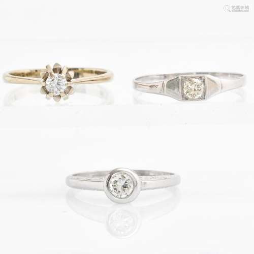 Three Ladies Solitaire Diamond Rings