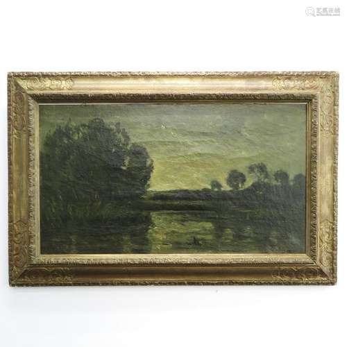 An Oil on Canvas Signed Charles Francois Daubigny