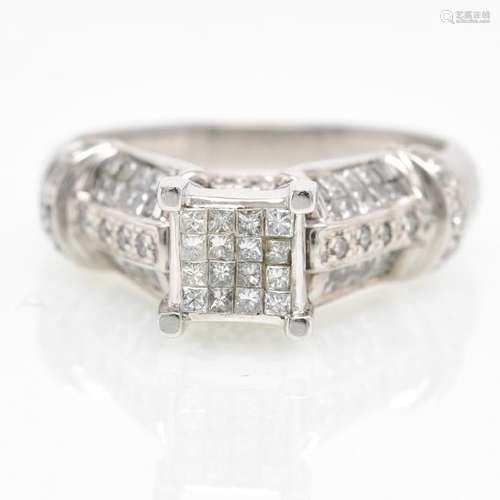 A 10KWG Ladies Diamond Ring Approximately 1.41 CTW