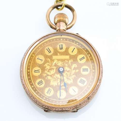 A 14KG Ladies Pocket Watch with Watch Chain