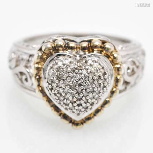 A Heart Shaped Diamond Ring Approximately 0.36 CTW