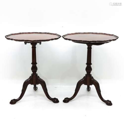 Two Mahogany Wine Tables