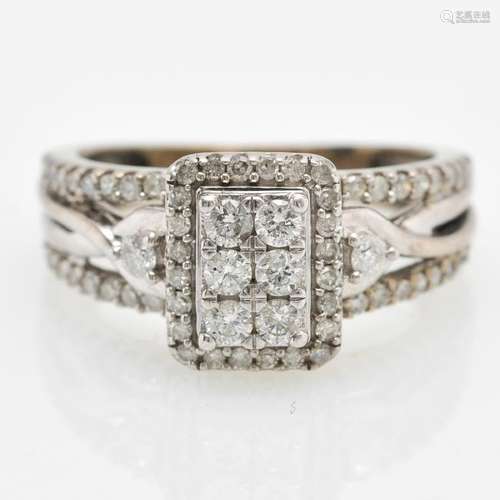 A 9KWG Ladies Diamond Ring Approximately 0.53 CTW