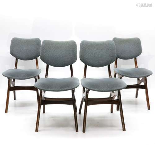 A Set of Four Louis v. Teeffelen Teak Design Chairs