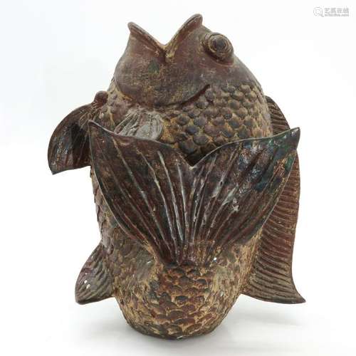 A Bronze Fish Sculpture