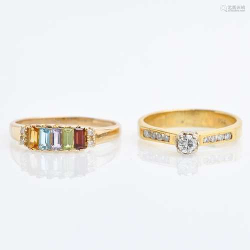 Two Ladies Diamond and Gemstone Rings