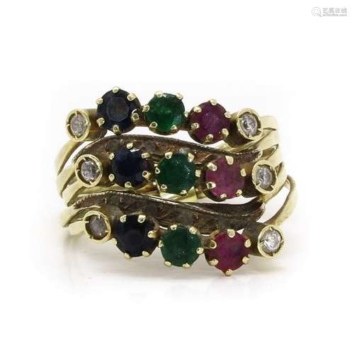 A 14KG Gemstone Ring Set