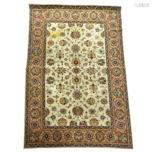 A Floral Decor Wool Carpet