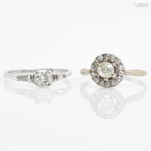 Two 14KG Ladies Diamond Rings