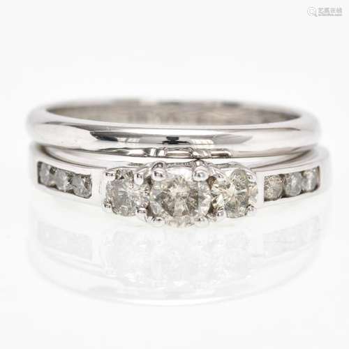 A 14KG Wedding Band and 10KG Diamond Engagement Ring