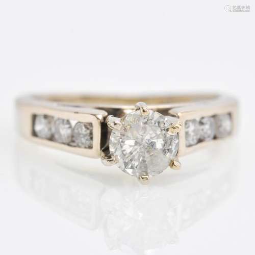 A 14KWG Ladies Diamond Ring Approximately 1.0 CTW