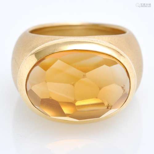 An 18KG Ladies Designer Pomellato Faceted Citrine Ring