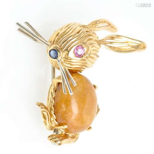 An 18KG Cartier Bunny Brooch Circa 1950