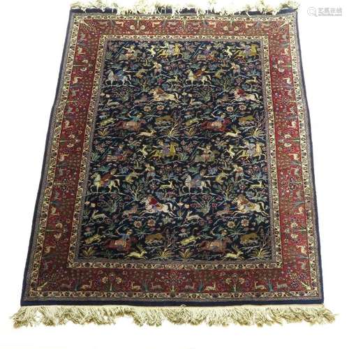 A Very Fine Wool Carpet with Unusual Decor