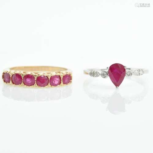 Two Ladies Diamond and Ruby Rings