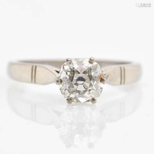 A Ladies Solitaire Diamond Ring