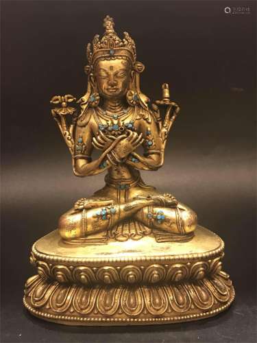 A Chinese Gilt Bronze Buddha