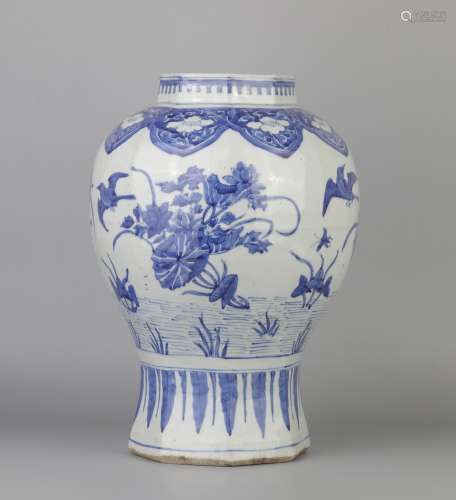 A Chinese Blue and White Porcelain Vase