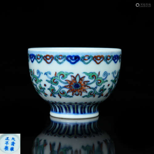 A Chinese Dou-Cai Porcelain Cup