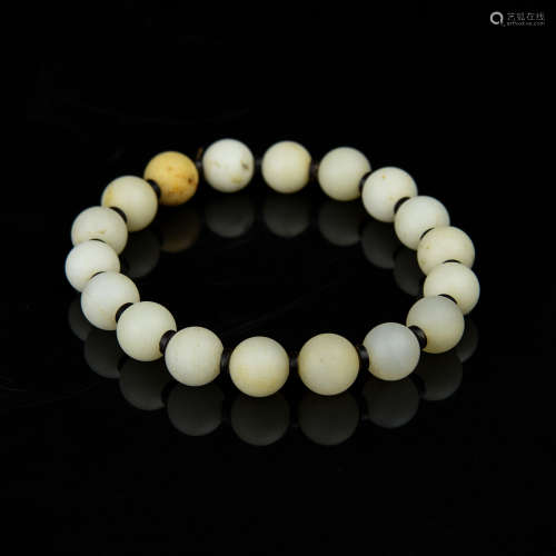 A Chinese Carved Soap Stone Prayer Beads