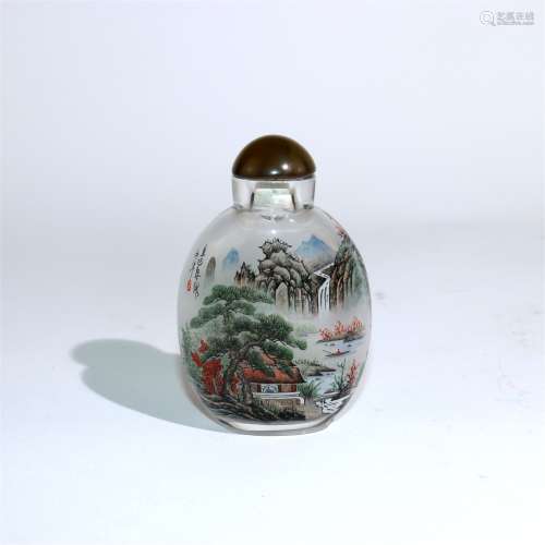 A Chinese Peking Glass Snuff Bottle with Inside Painting